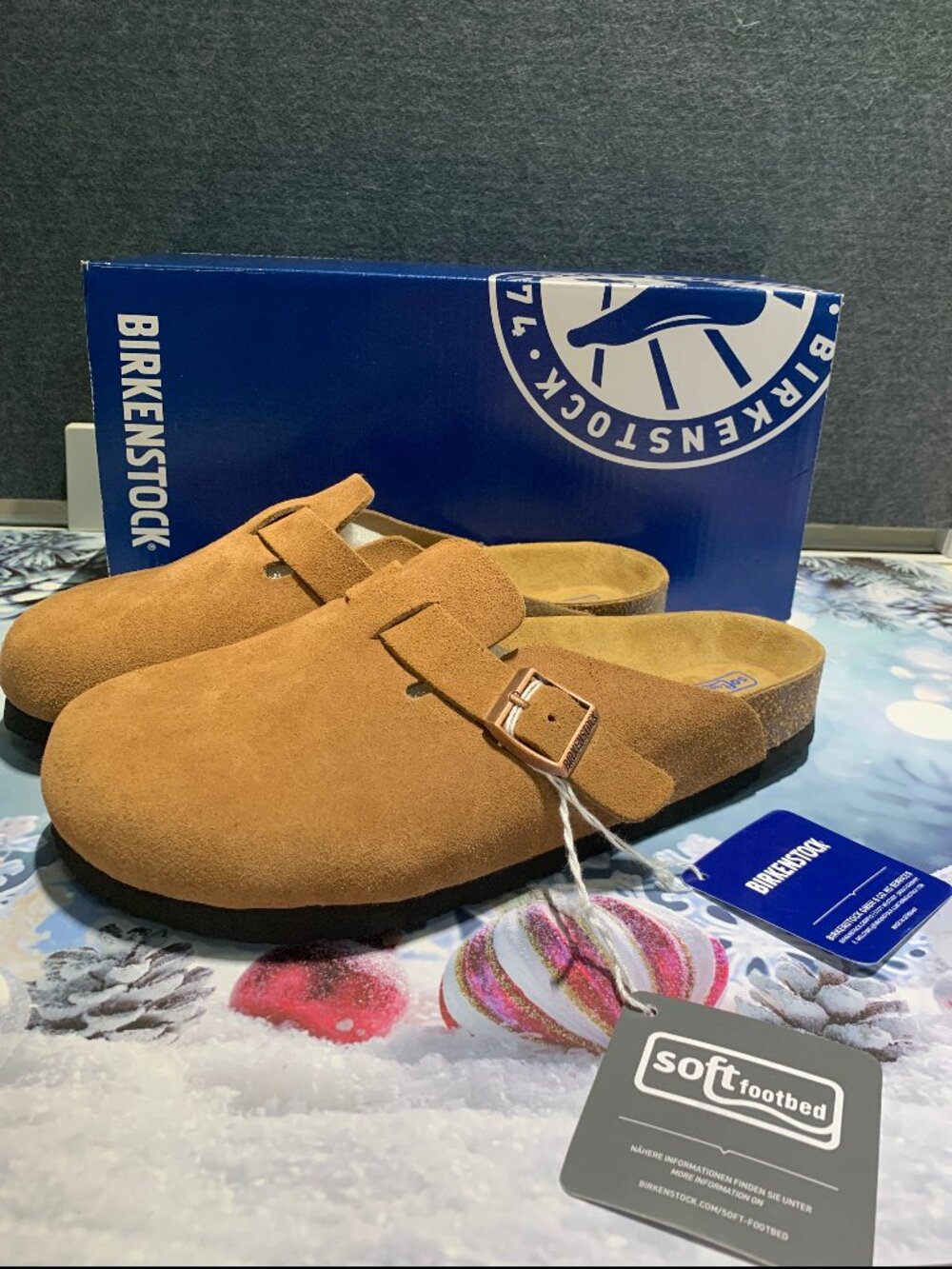 Birkenstock Boston Suede Casual Clog Shoes - Brown